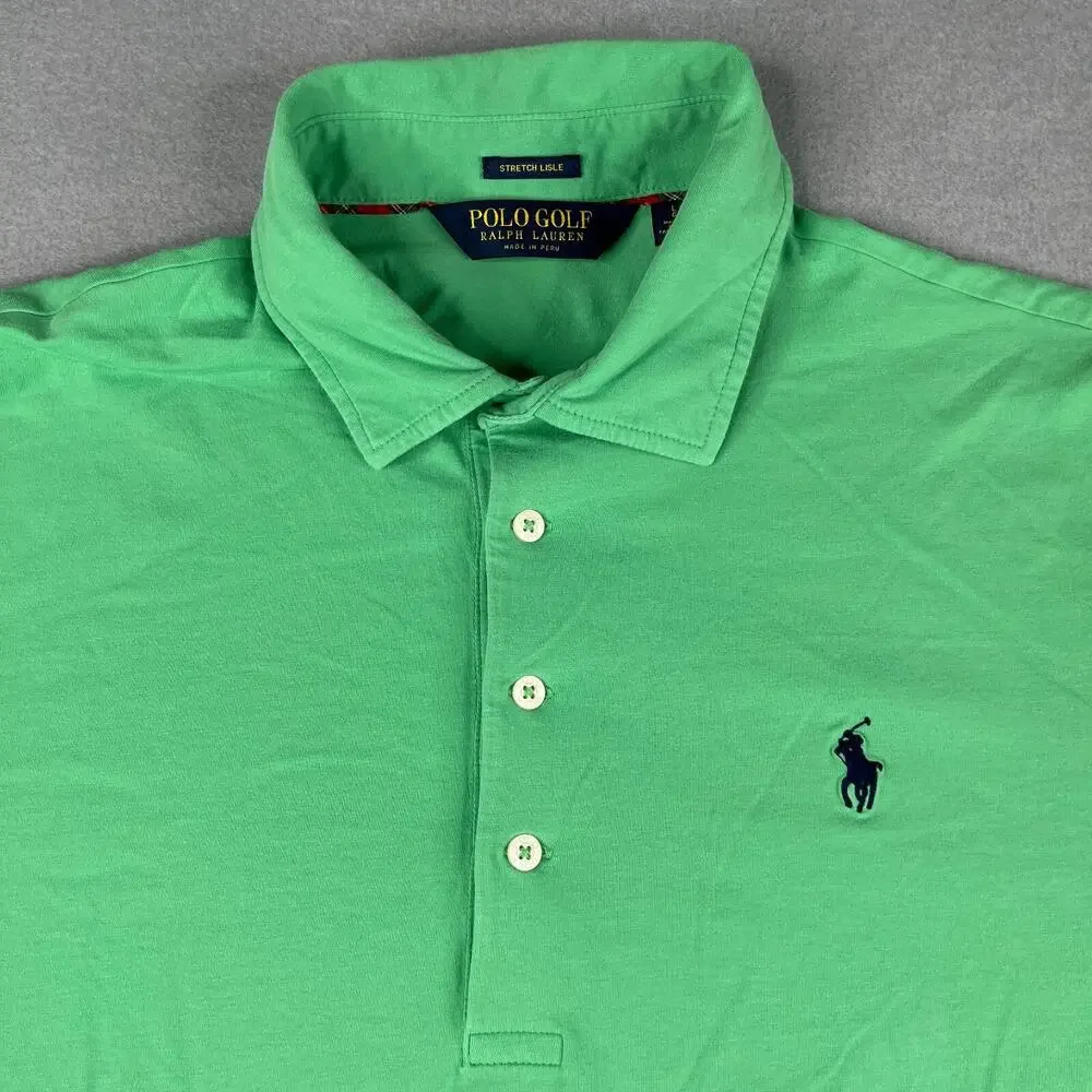 Polo Golf Ralph Lauren Polo Shirt Large Green Stretch Iisle Mens
